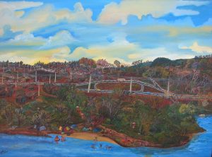 Pintura mostra a paisagem da antiga Vila do Paranoá