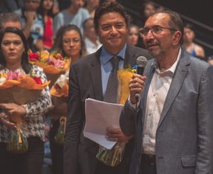 Secretário Bartolomeu Rodrigues e maestro Cláudio Cohen - Foto: Hugo Lira